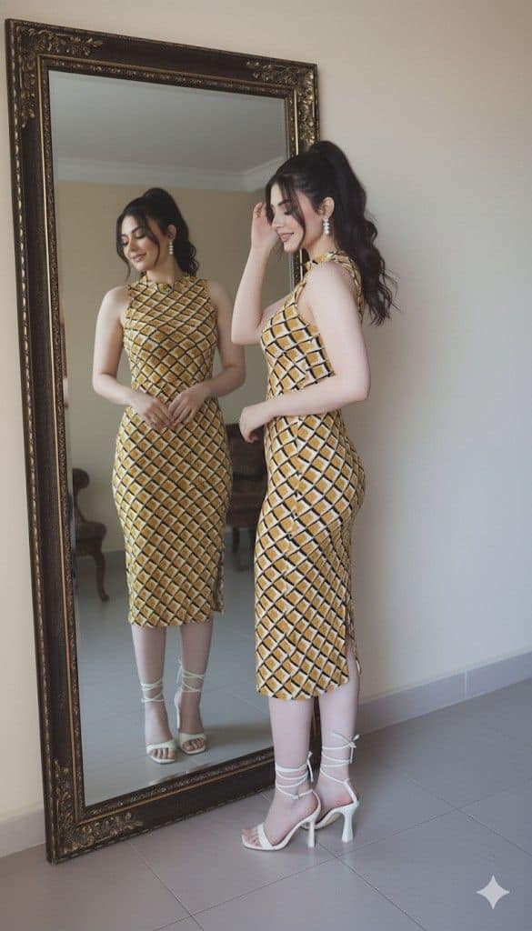 Business-class escort checking messages before corporate hotel dinner